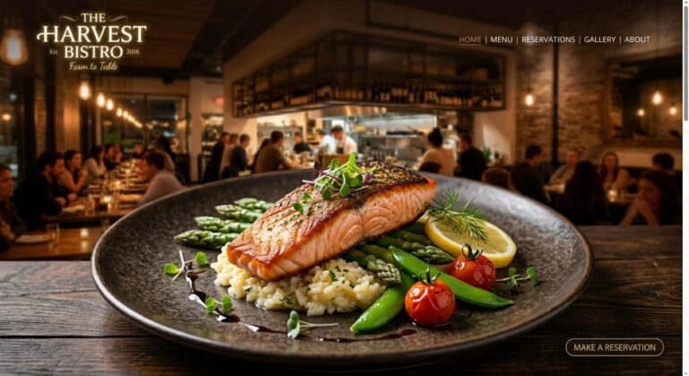 High-quality photo of a plated dish used as featured imagery on a restaurant website homepage